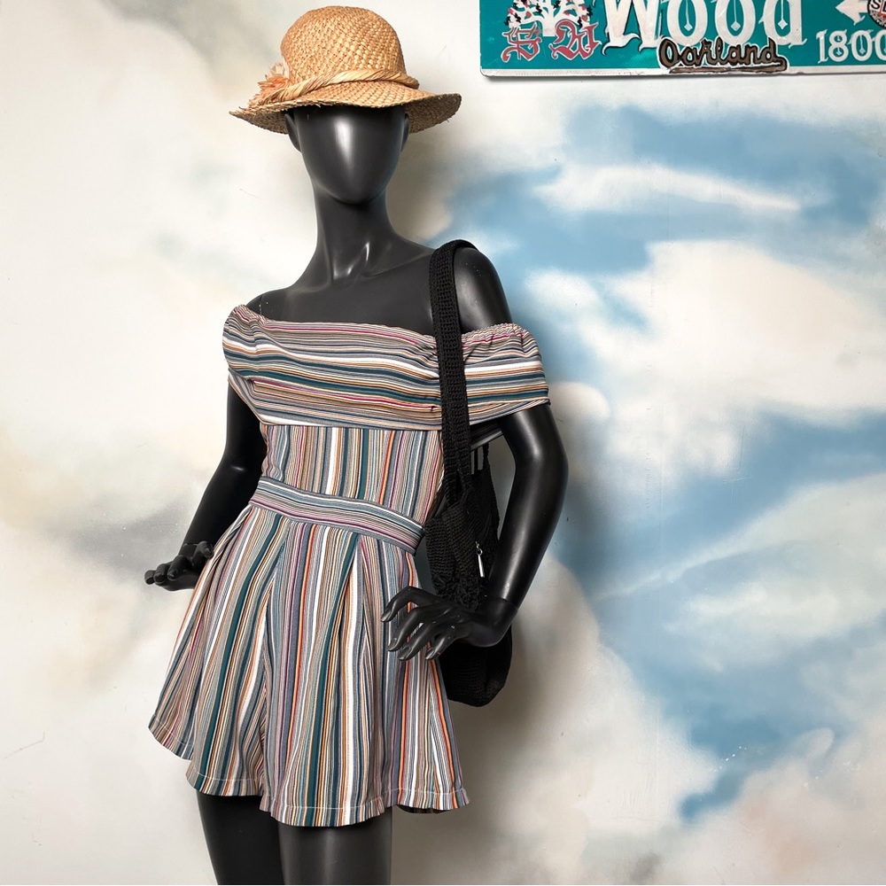Kissy vintage rainbow stripe romper